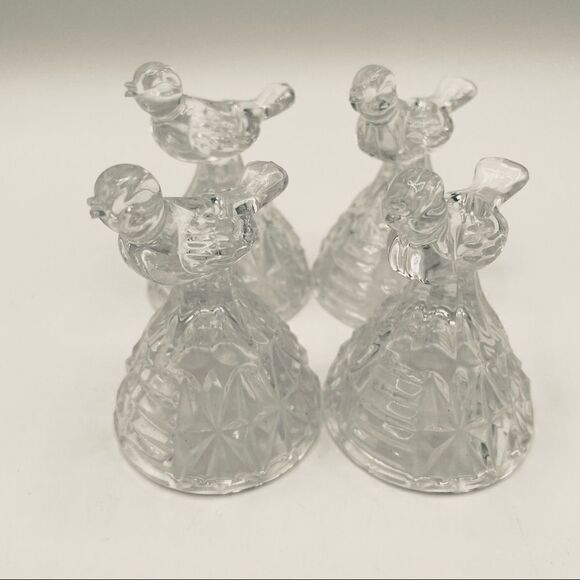 Set of 4 Vintage Hofbauer Crystal Byrds Candlesticks Bird Candle Holders - Picture 1 of 4